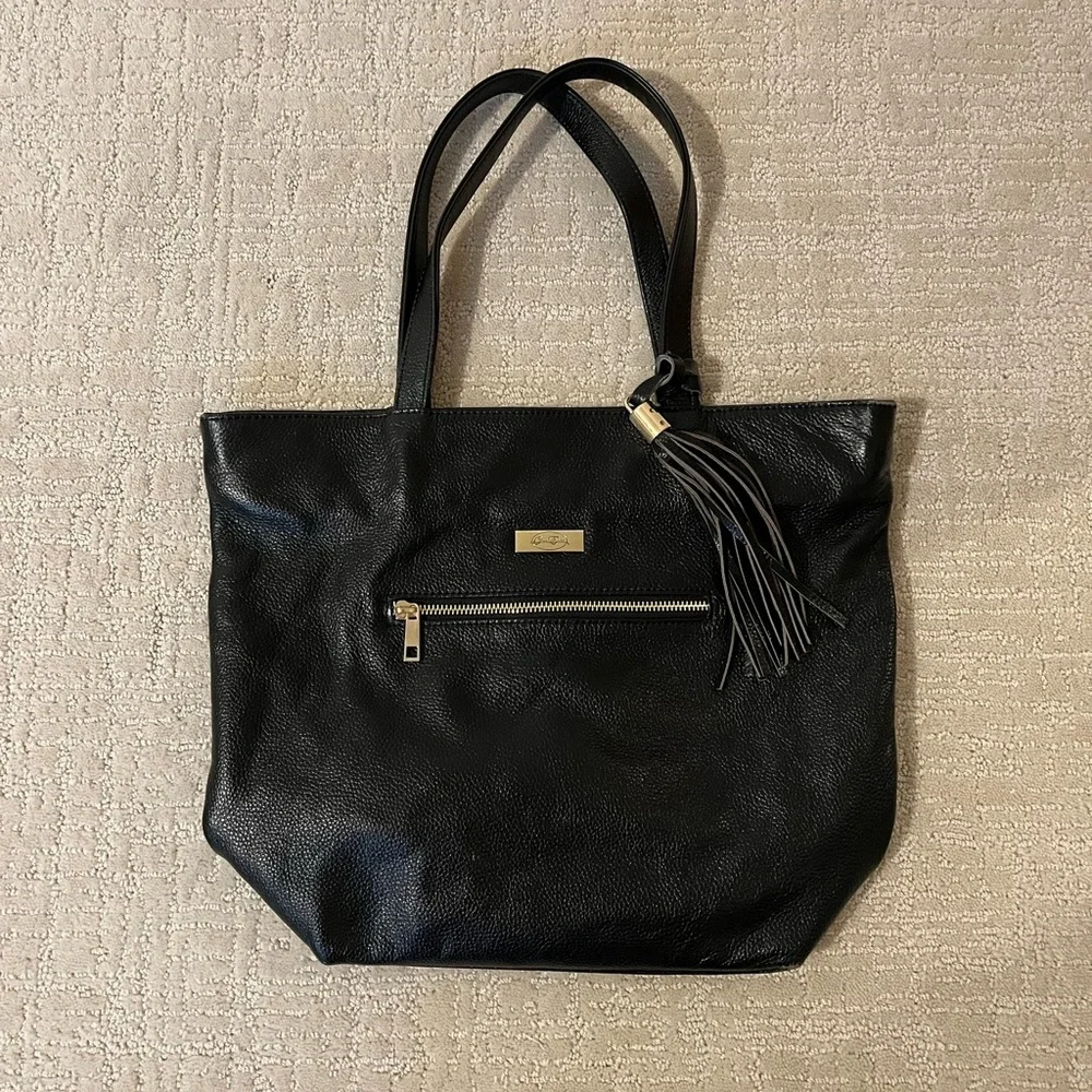 Onna Ehrlich Black pebbled Leather Tote Bag - Picture 1 of 6